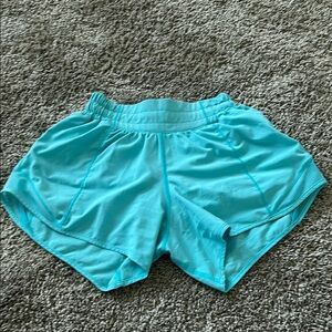 Lululemon Blue Hotty Hot Shorts size 0 used, 4 inch low rise